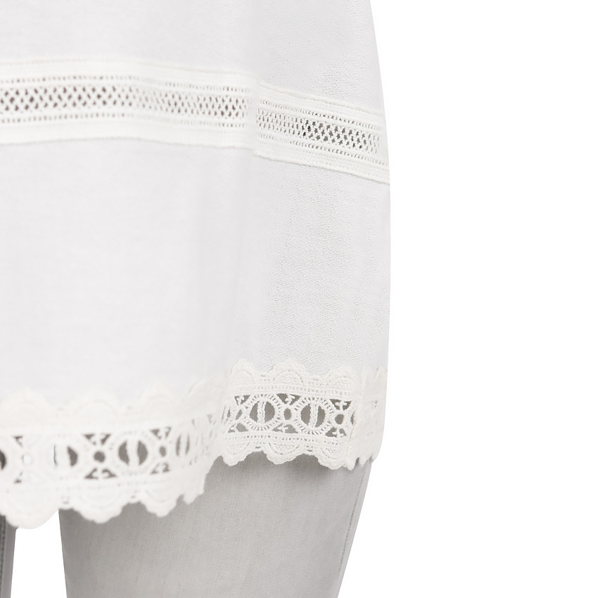 Top de grossesse à épaules ajourées et détails en dentelle 