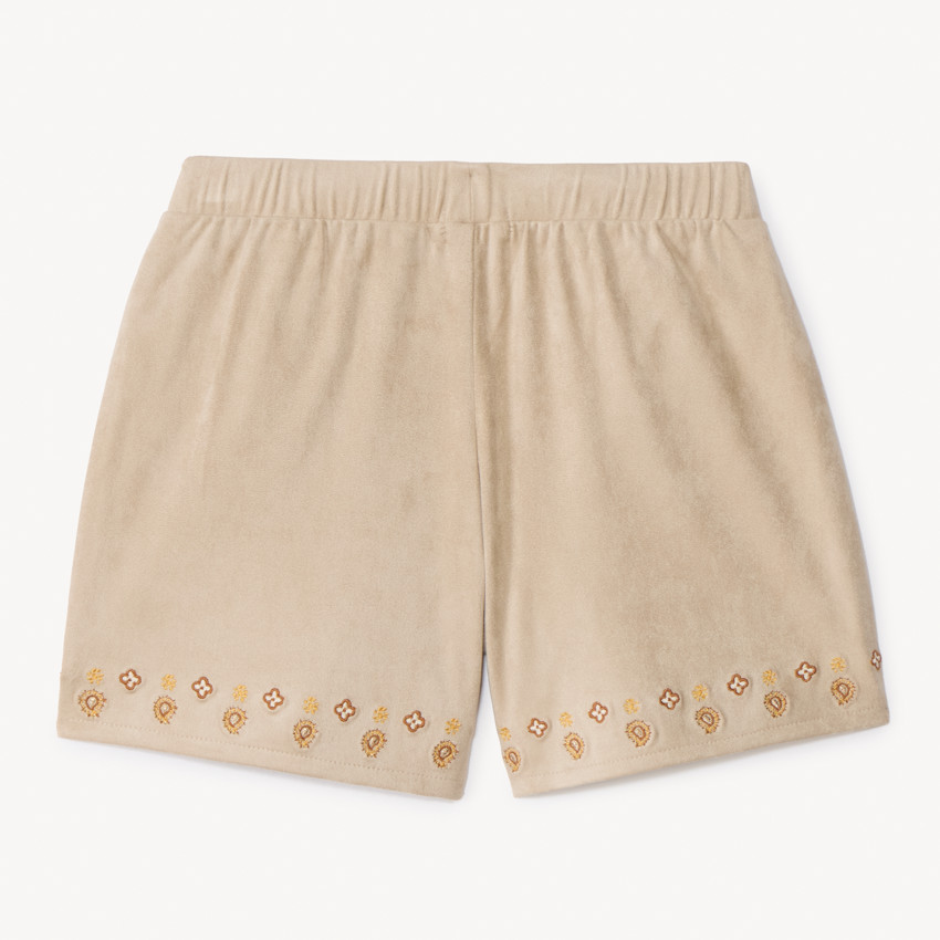 Short en suédine à broderie paisley pour fille 