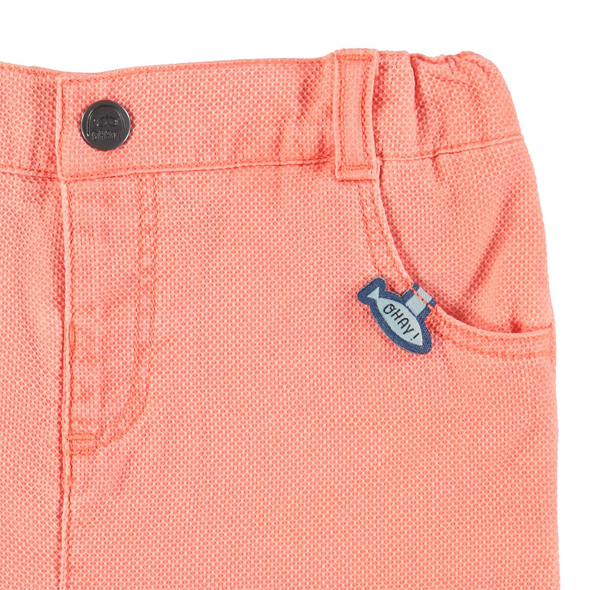 Bermuda en maille fantaisie orange 