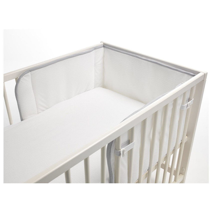 Tour de lit Bed Bumper 60 x 120 cm - Blanc/ Gris clair 