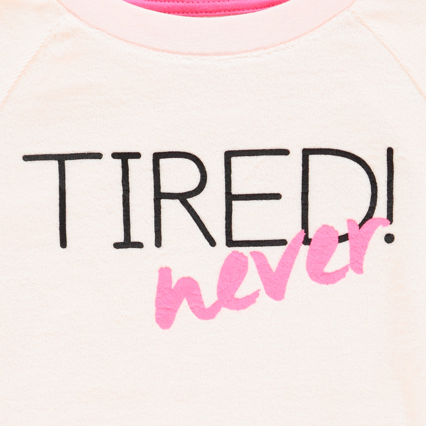 Pyjama en velours à message printé pour enfant fille 