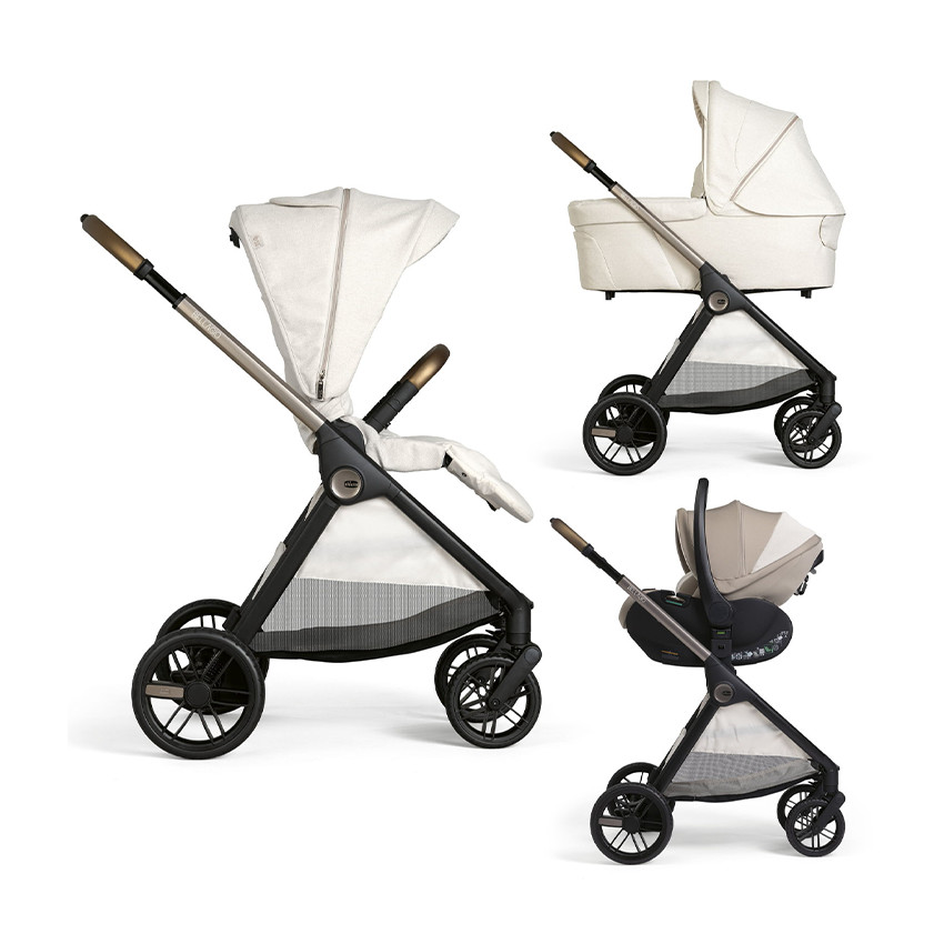 Poussette trio Bellagio 2 + nacelle Flexi + coque First-Seat Recline amber glow