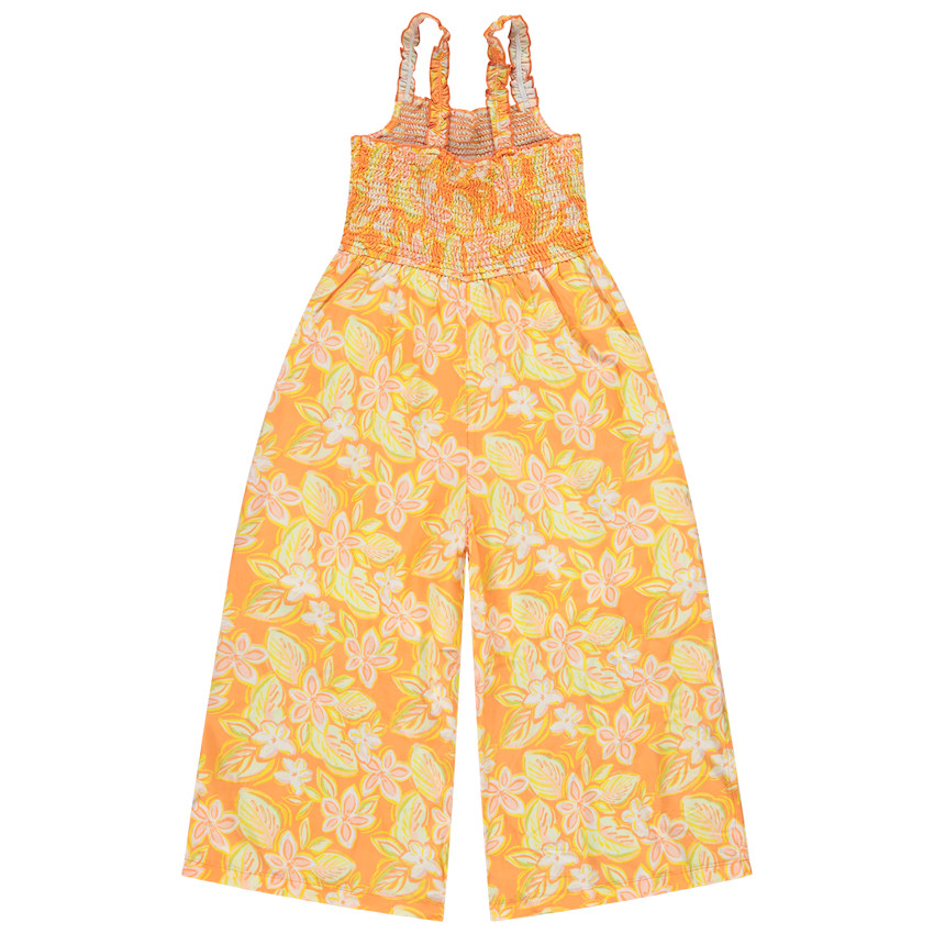 Combinaison longue à smock imprimé floral pour fille 