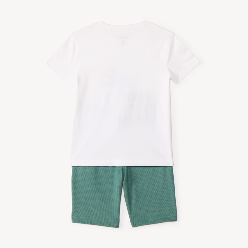 Ensemble t-shirt manches courtes + bermuda motifs noix de coco pour garçon 