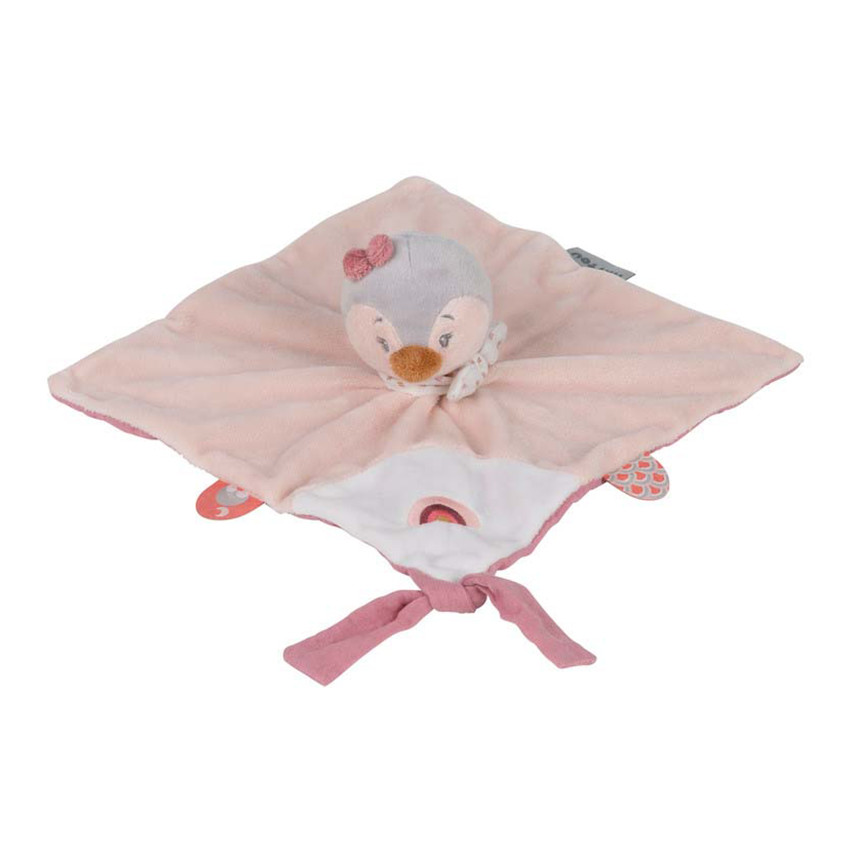 Doudou Pingouin Sasha - Rose Main Doudou Pingouin Sasha - Rose