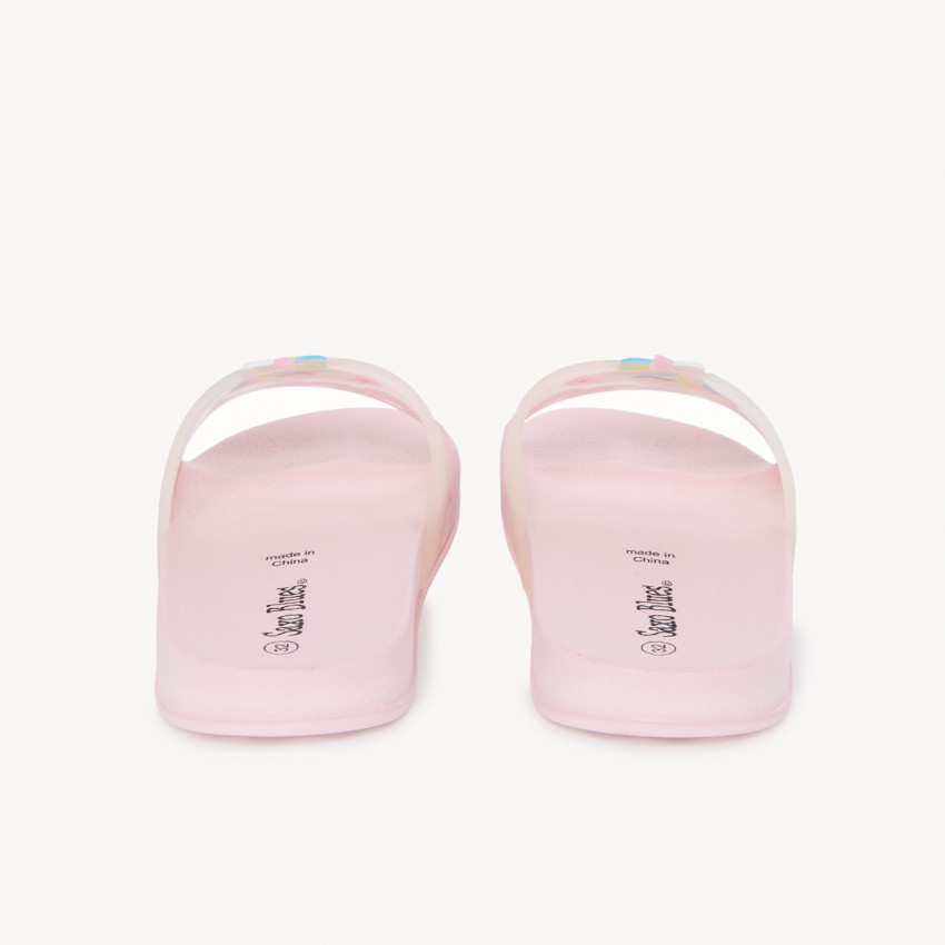 Claquette licorne en relief pour fille - avec lanière selon la pointure  