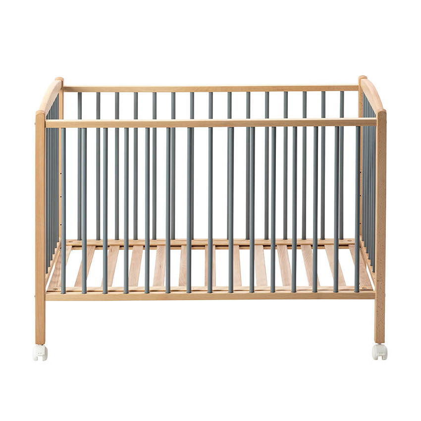 Lit avec roulettes 60 x 120 cm Arthur bleu gris 