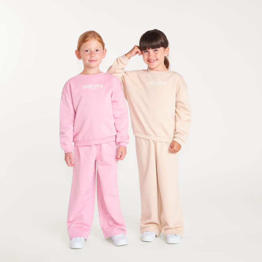 Lot de 2 ensembles de jogging fille avec sweat et pantalon large 