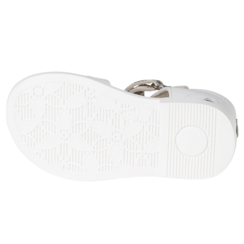 Sandales en cuir bicolores avec cœurs et nœud pour bébé fille 