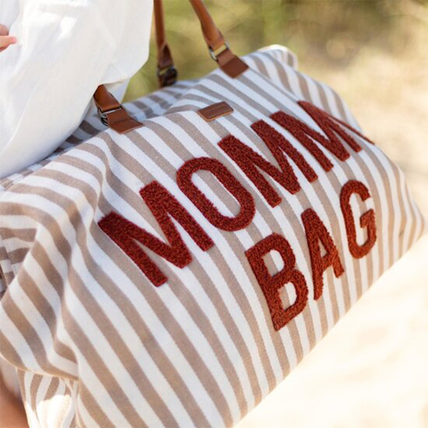 Sac à langer Mommy Bag Rayures Nude Terracotta 