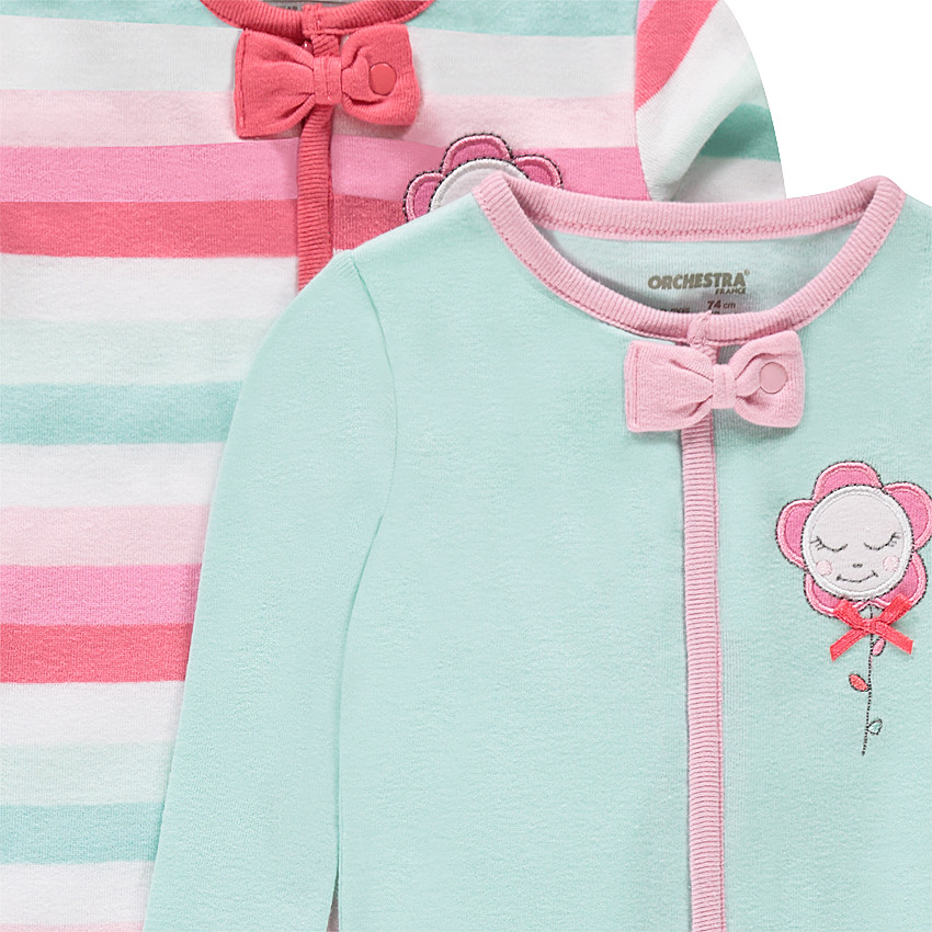 Lot de 2 dors-bien en jersey zippés 