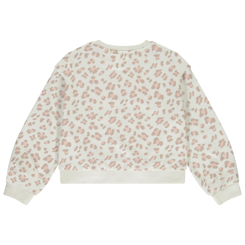 Sweat molleton imprimé avec puff print pailleté pour fille 