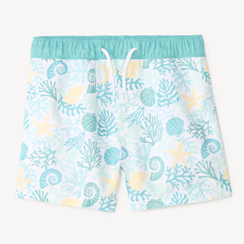 Short de bain motifs fantaisie coquillages pour garçon