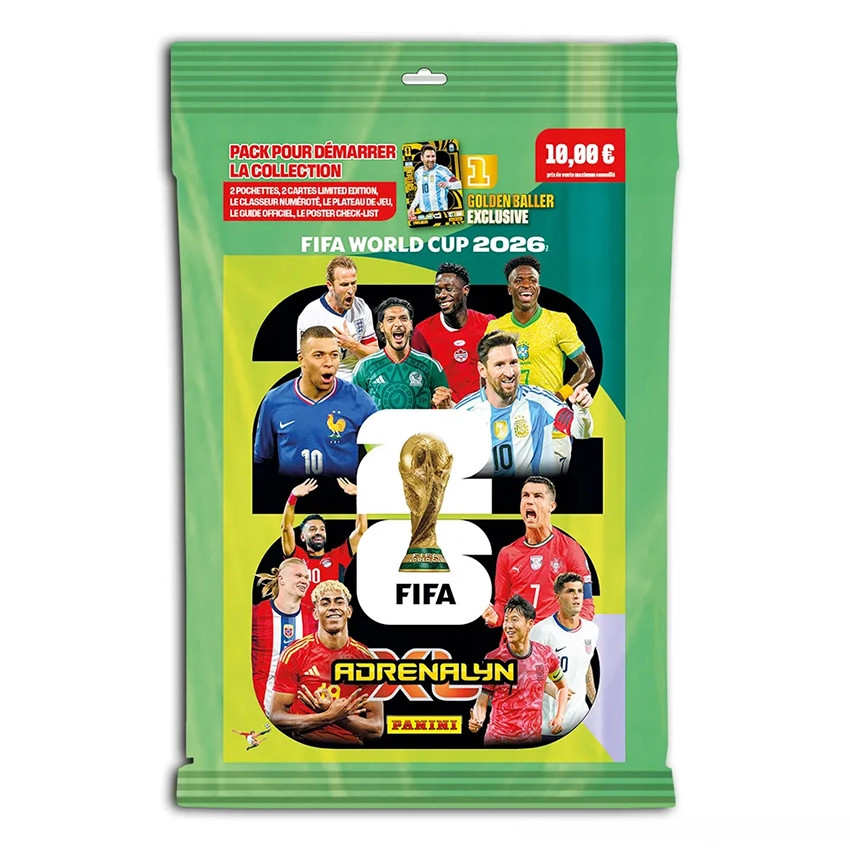 Pack Adrenalyn XL™ Coupe du monde de la FIFA 2026 classeur + 2 pochettes de cartes  