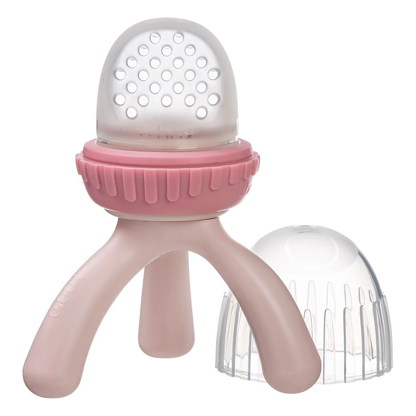 Sucette grignoteuse avec embout silicone sur trépied Blush 4m+  