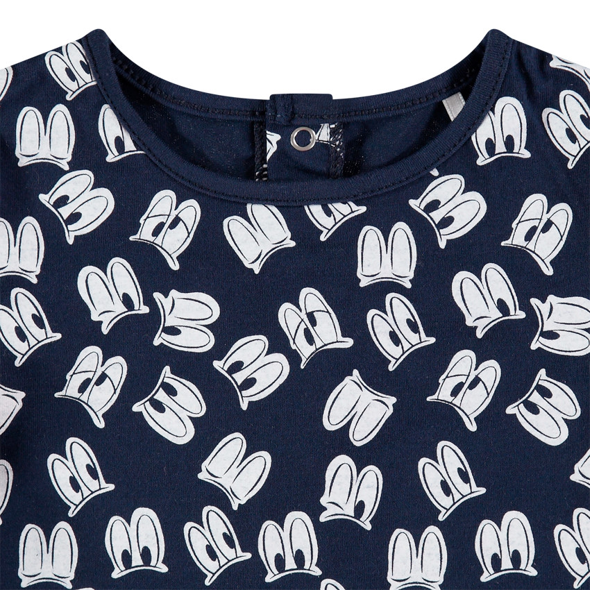 Ensemble t-shirt print yeux et salopette jaune Mickey Disney 