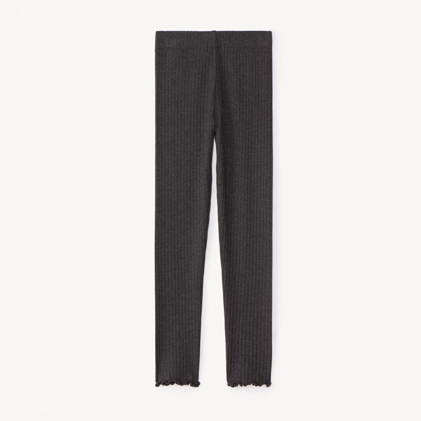Legging côtelé uni à nœud pour fille 