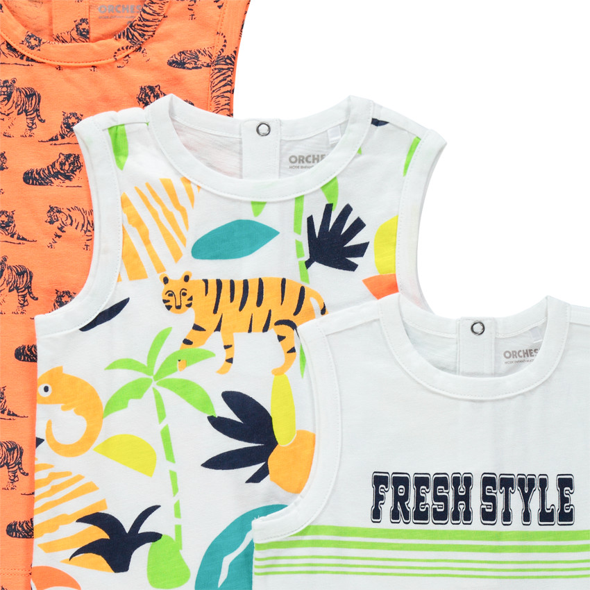 Lot de 5 débardeurs en coton à imprimés fantaisie 