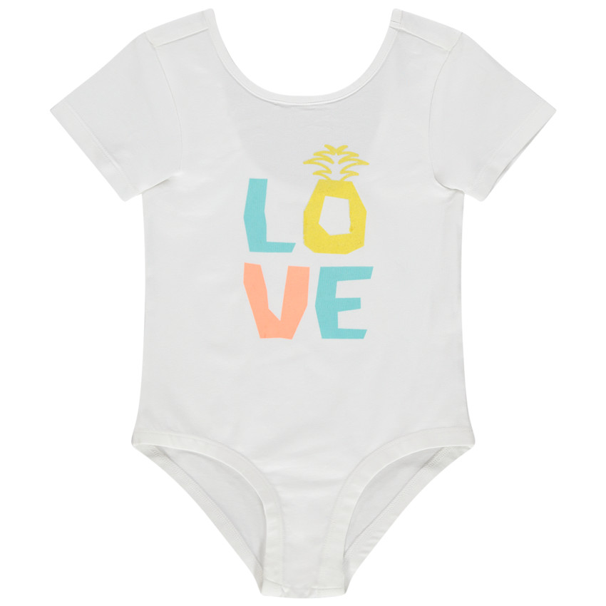 Body manches courtes à message printé  