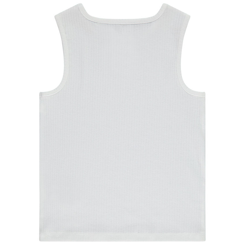 Débardeur uni côtelé à goutte ajourée pour fille 