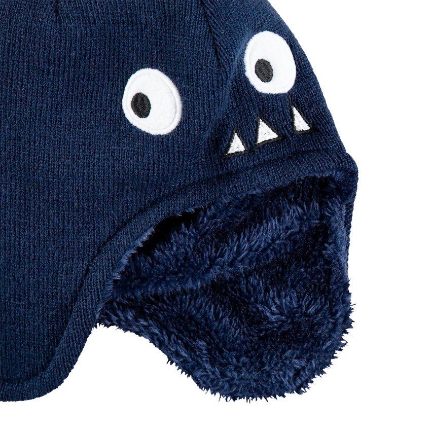 Ensemble fantaisie bonnet et moufles doublé sherpa 