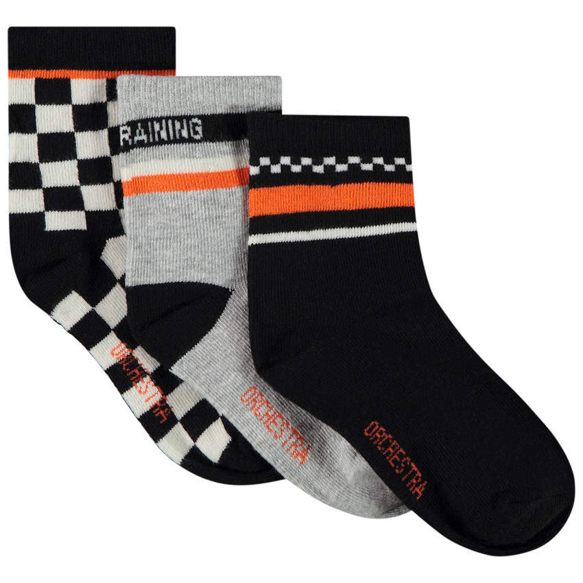 Lot de 3 paires de chaussettes normales fantaisie pour garçon  