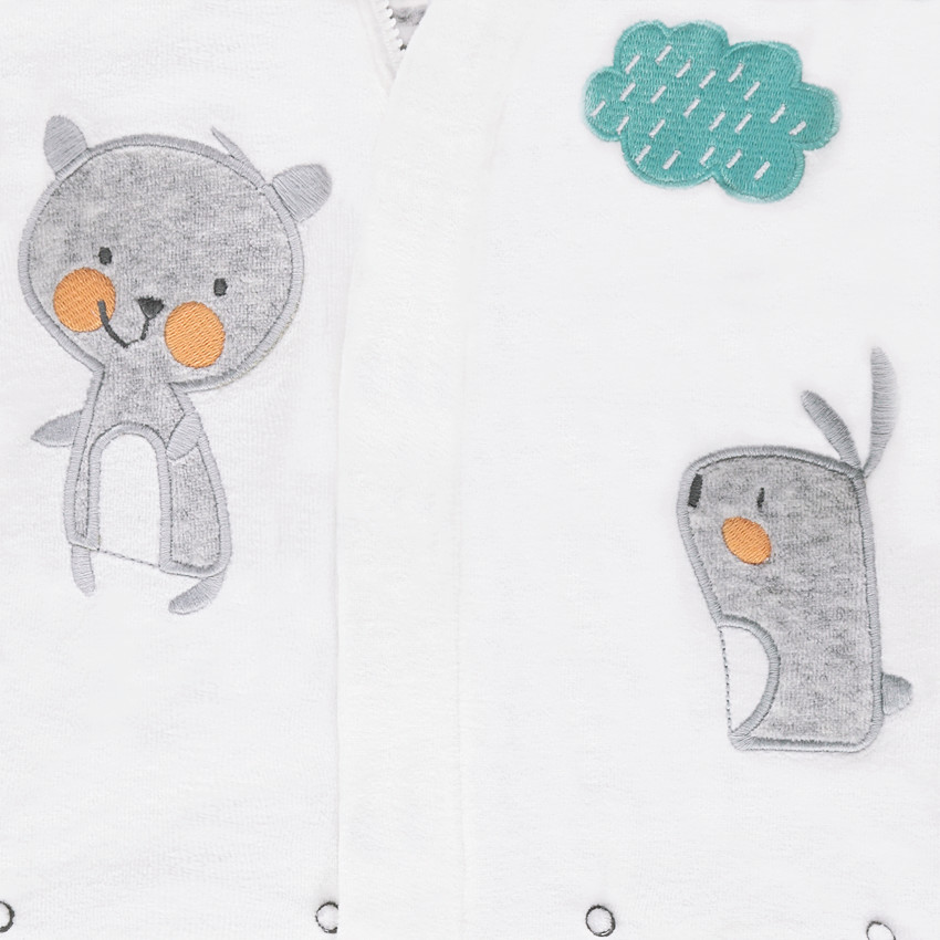 Nid d'ange pilote en velours avec animaux brodés 