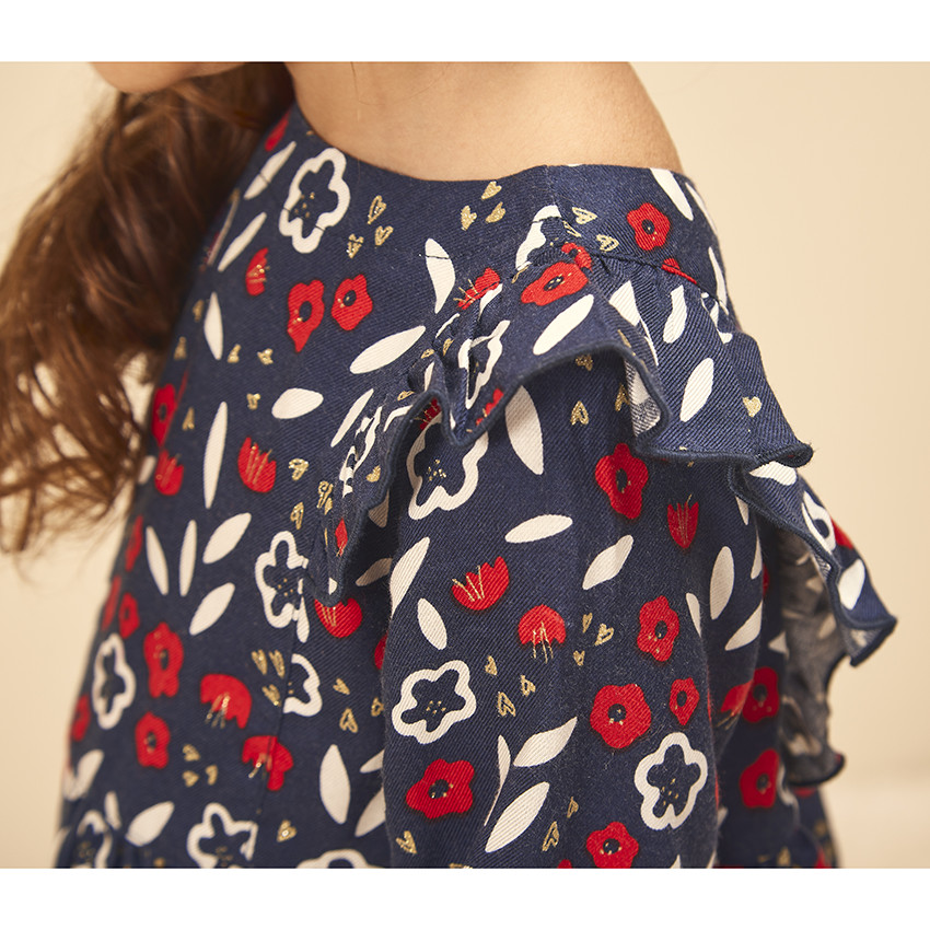 Robe manches longues imprimé fleuri pour bébé fille 