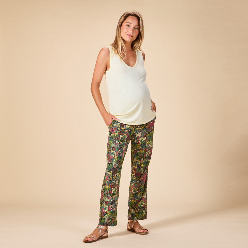 Débardeur uni avec encolure dentelé pour femme  