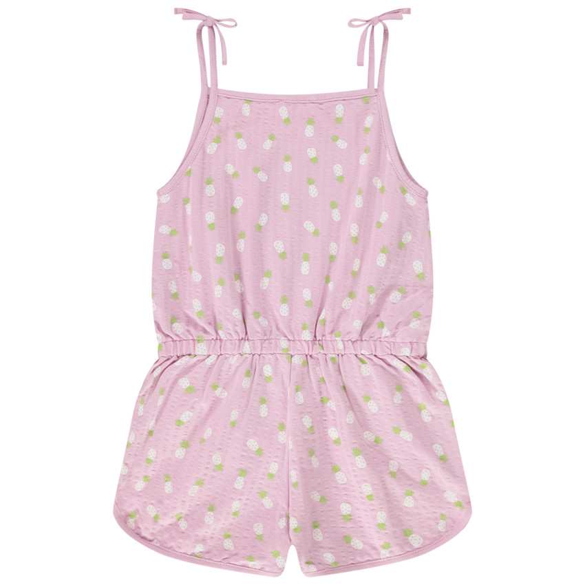Combishort en jersey gaufré imprimé ananas pour fille 