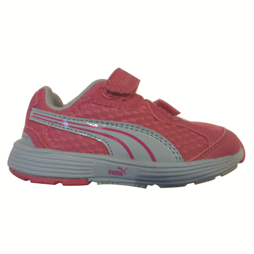 PUMA Baskets basses roses et grises double scratch