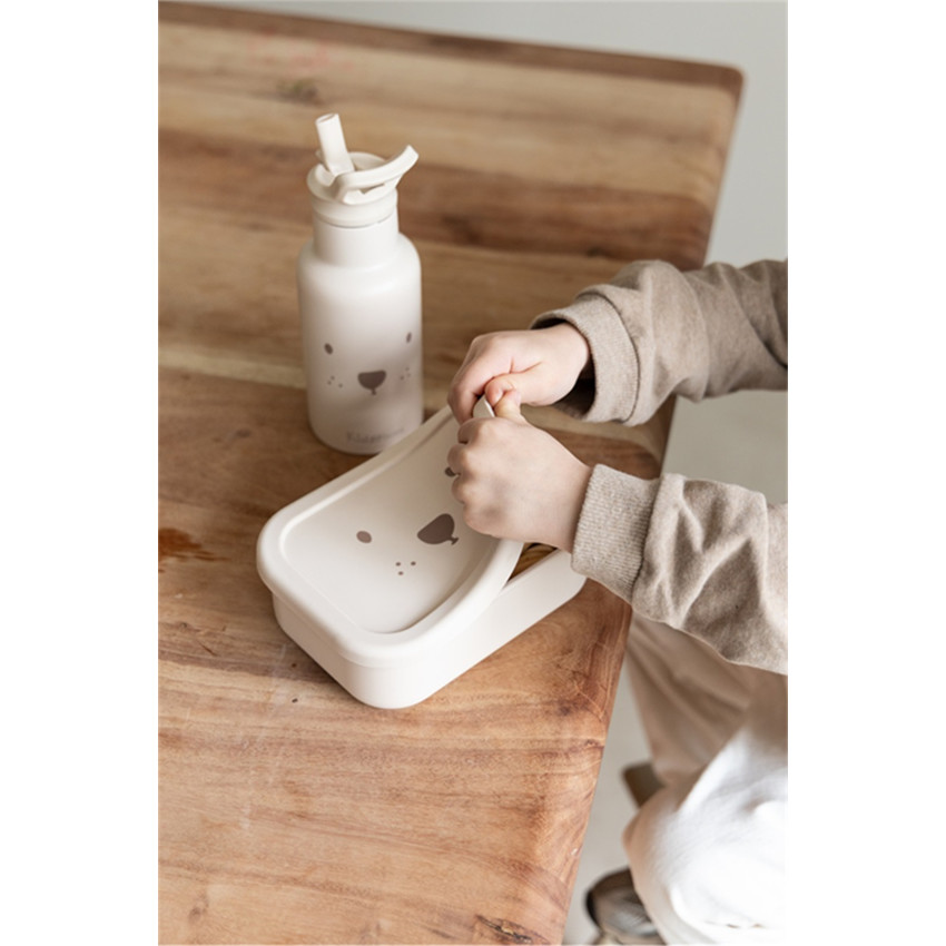 Lunchbox Silicone 3 compartiments Ours Sable - Beige (Kidzroom) - Image 4