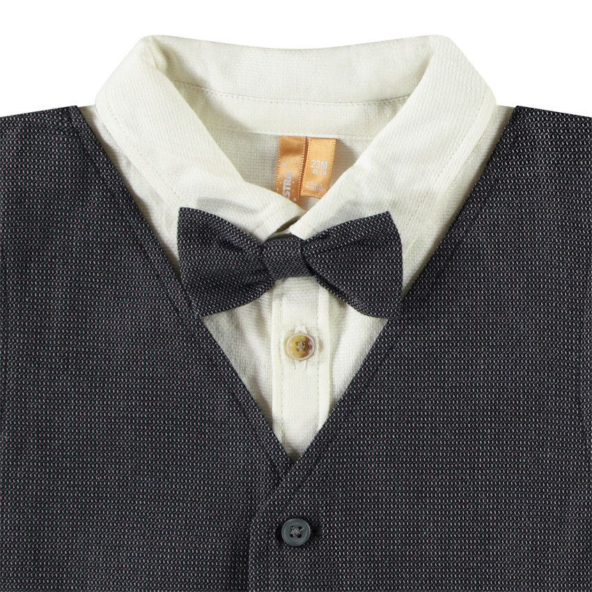 Ensemble pantalon + chemise avec nœud papillon pour bébé garçon 