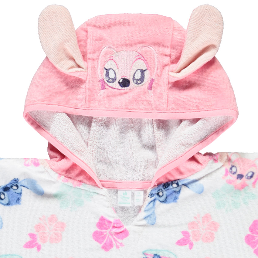 Poncho de bain imprimé Stitch & Angel Disney pour bébé fille 