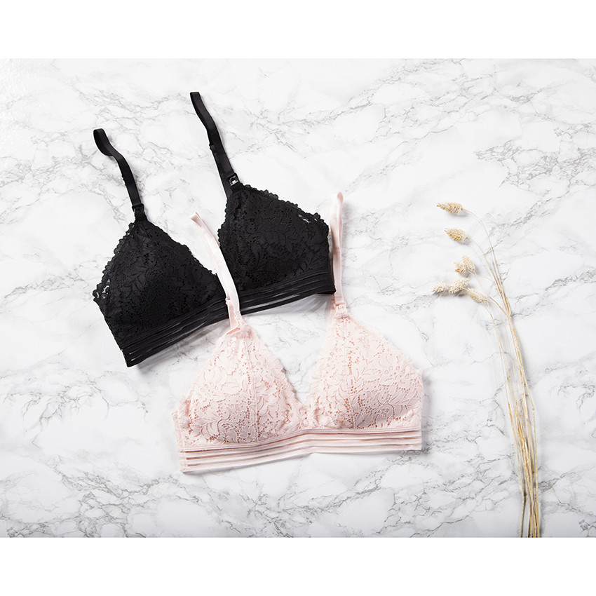 Soutien-gorge de grossesse et allaitement sans armatures en dentelle  