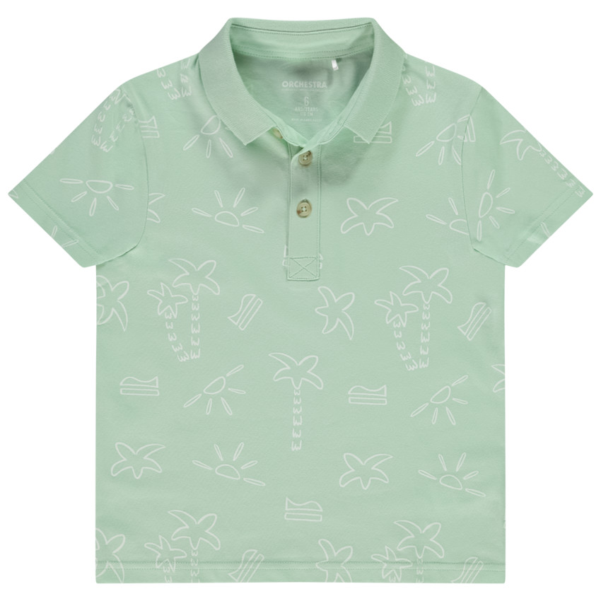 Polo manches courtes imprimé fantaisie pour garçon