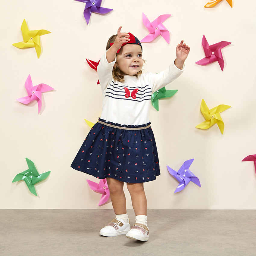 Bandeau à nœud imprimé papillons pour bébé fille 