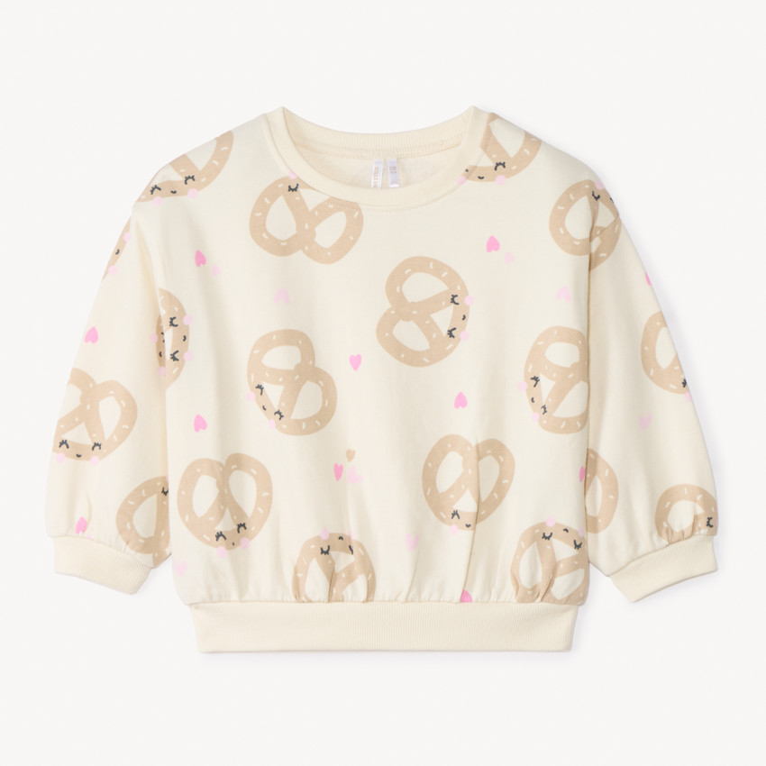 Sweat molleton oversize imprimé pour bébé fille 