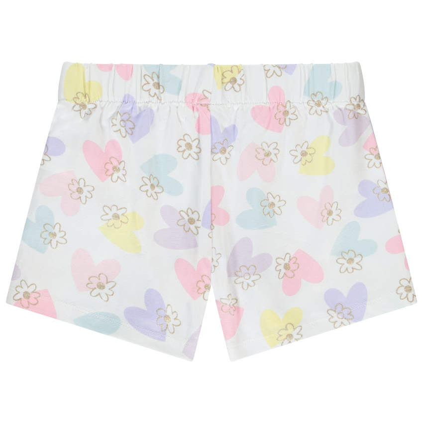 Set pyjama court en jersey motifs cœurs pour fille 