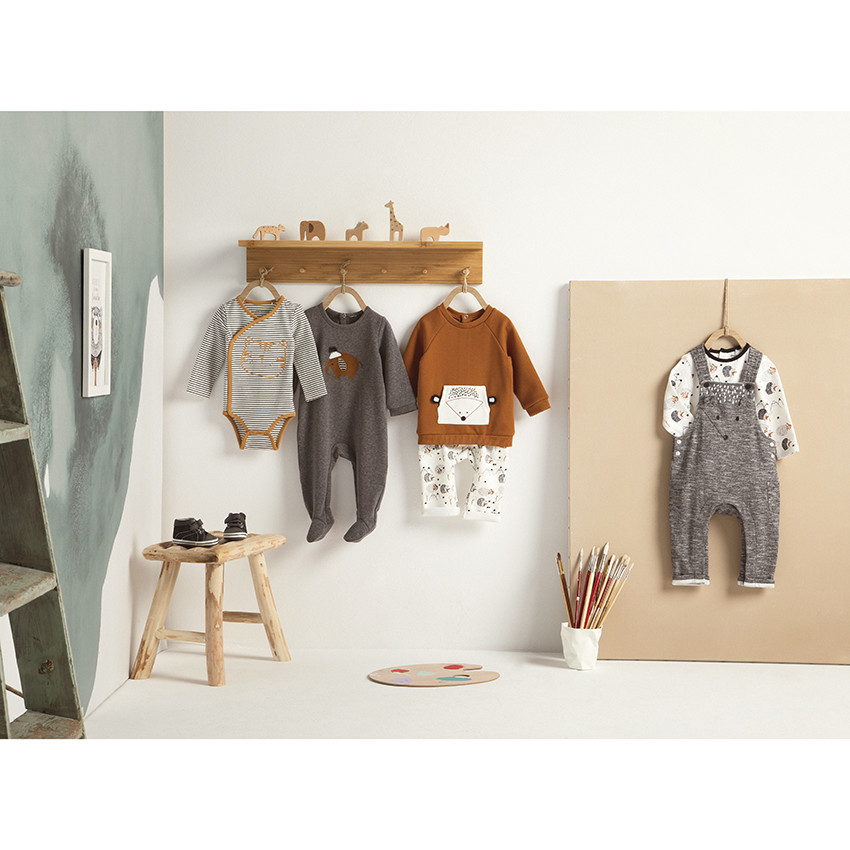 Ensemble en molleton imprimé hérissons pour bébé garçon 