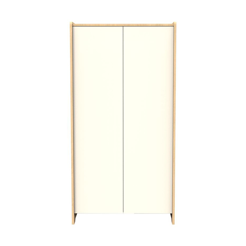 Armoire à 2 portes Vanille aspect chêne miel/meringue 