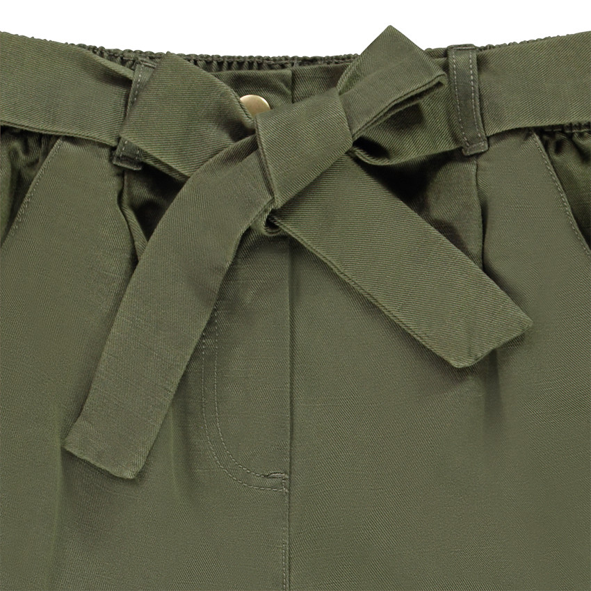 Pantalon style cargo uni avec ceinture pour fille 