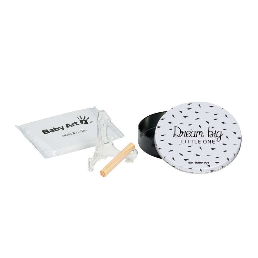 Boîte à empreinte ronde - Noir et blanc 