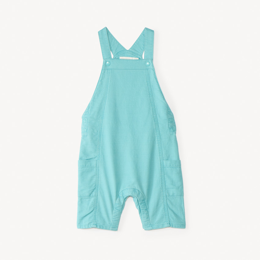 Salopette courte en toile uni pour bébé garçon