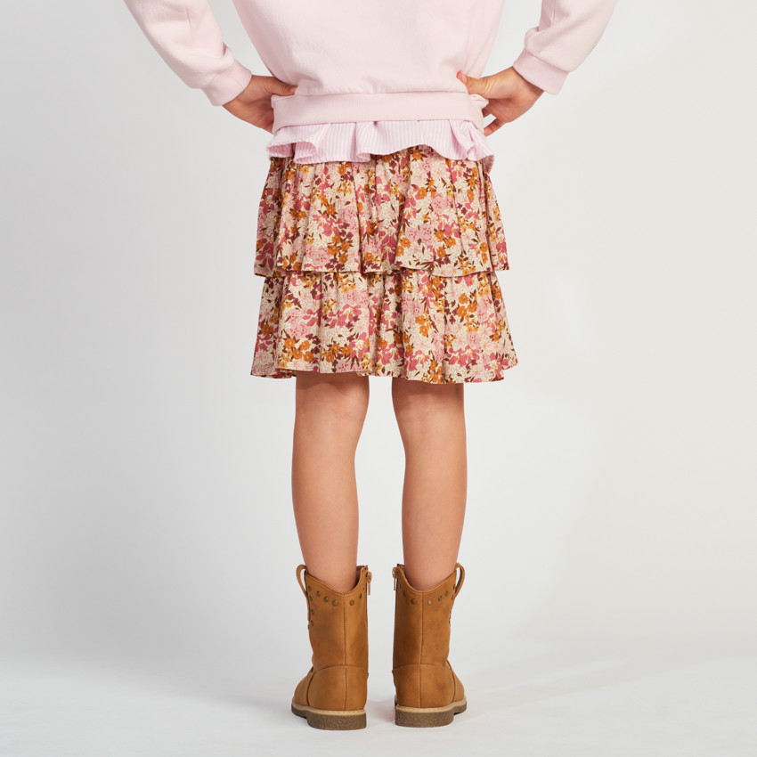 Jupe volantée imprimé floral pour fille 