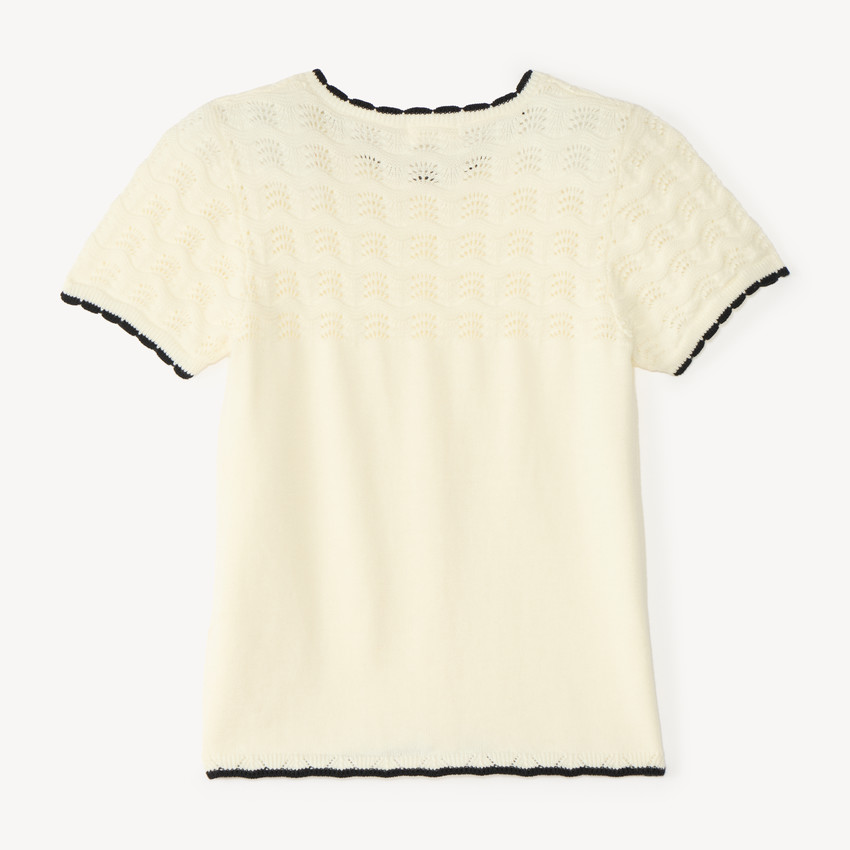 Gilet manches courtes en tricot pour fille 