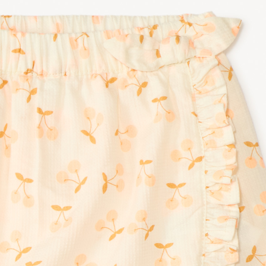 Jupe-short motif cerise pour bébé fille  