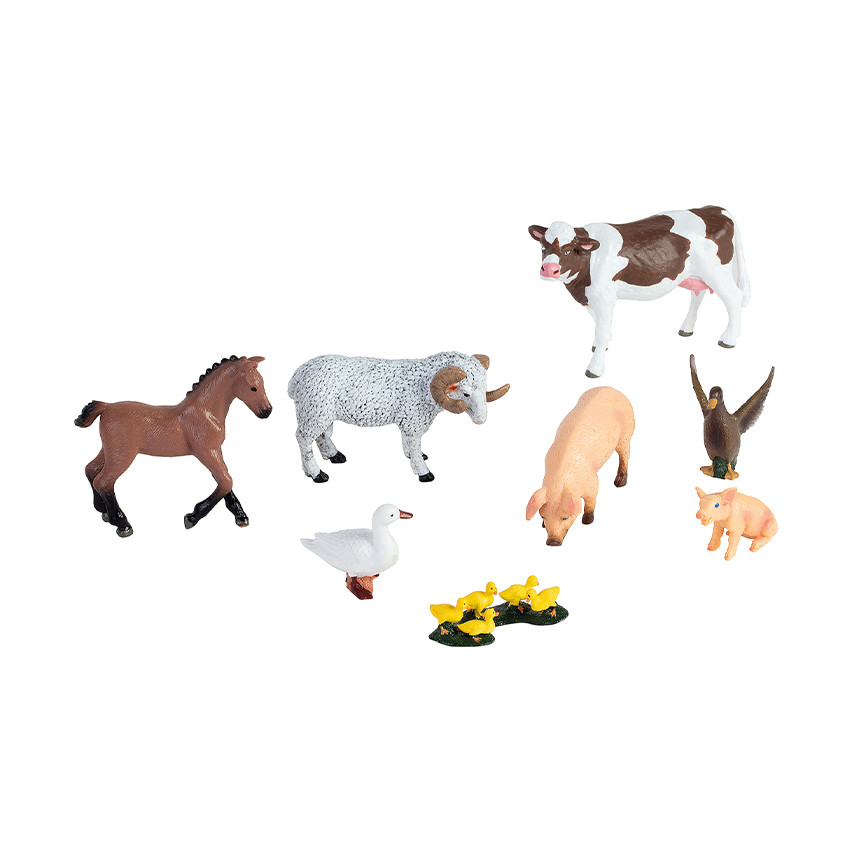 Set de 8 figurines animaux de la ferme (modèle aléatoire) 
