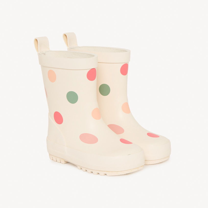 Bottes de pluie imprimé pois pour bébé fille