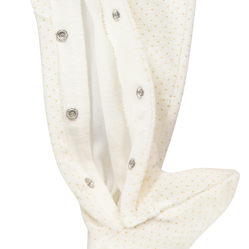 Dors-bien en velours avec chat printé et coeurs 